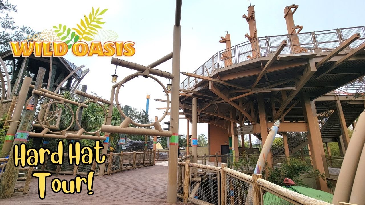Busch Gardens Tampa Bay NEW Wild Oasis! Climbing Trails, Animals, Drop Tower, & More! Hard Hat Tour
