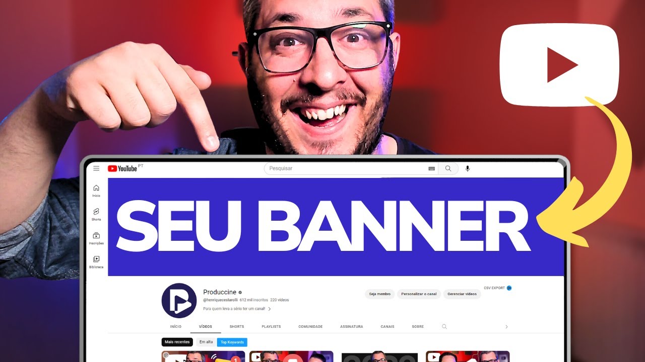 Saiba como fazer uma CAPA DO CANAL do YouTube INCRÍVEL! 🔥