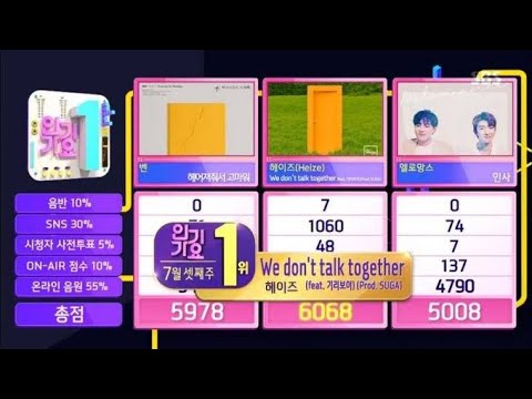 Ben wins #1 from July 28th 'Inkigayo'