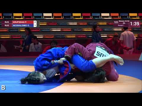 Round 1 Women-Gi - 53 kg: P. KRUPSKAIA (RUS) v. O. MOSKALENKO (RUS)
