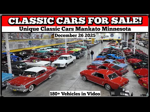 CLASSIC CARS FOR SALE!!  LOT WALK VIDEO Unique Classic Cars Mankato December 2025