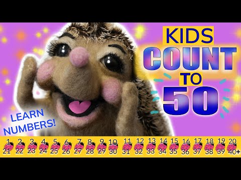 Kids Count to 50 with Missy May Hedgehog | Learn numbers to 50 | Numbers Song | Counting Fun