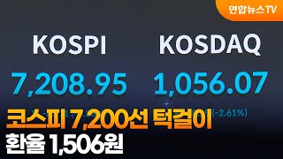 코스피 7,200선 턱걸이…환율 1,506원 / 연합뉴스TV (YonhapnewsTV)