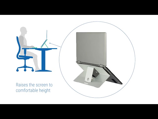 R-GO Tools R-Go Riser Attachable Soporte portátil ajustable 10 a 22" Máx 5Kg video