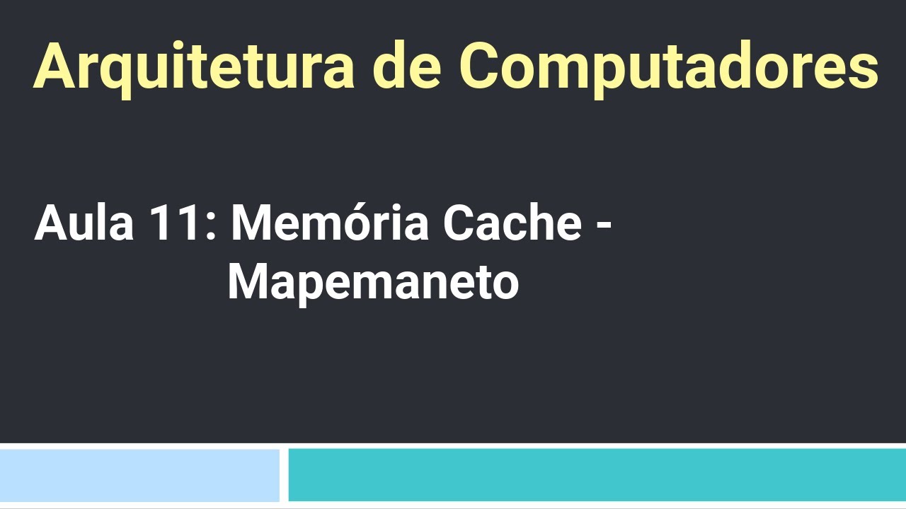 Arquitetura de Computadores: Aula 11 - Memória Cache - Mapeamento