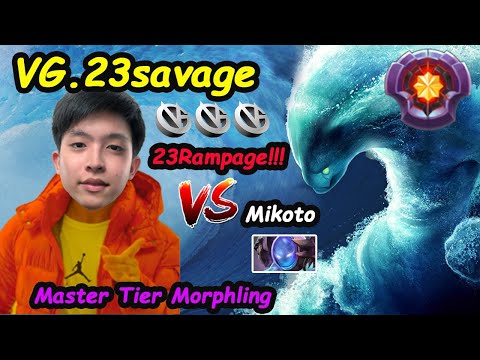 VG 23savage [Morphling] Master Tier 11K MMR Carry 23rampage vs BOOM Mikoto Dota 2 Pro Gameplay 7.27