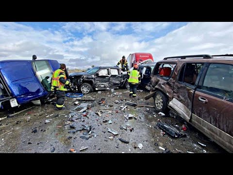 2 People Injured From Jumping Off 100ft Bridge | 30 Vehicle Pileup Involving Semi Trucks In Montana