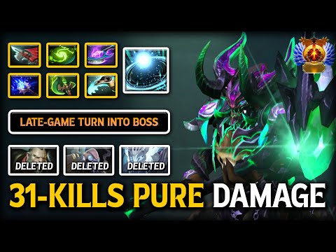 31-Kills Pure Damage MID Outworld Destroyer | Max Slotted Build | Late-Game Turn Him into BOSS DotA2