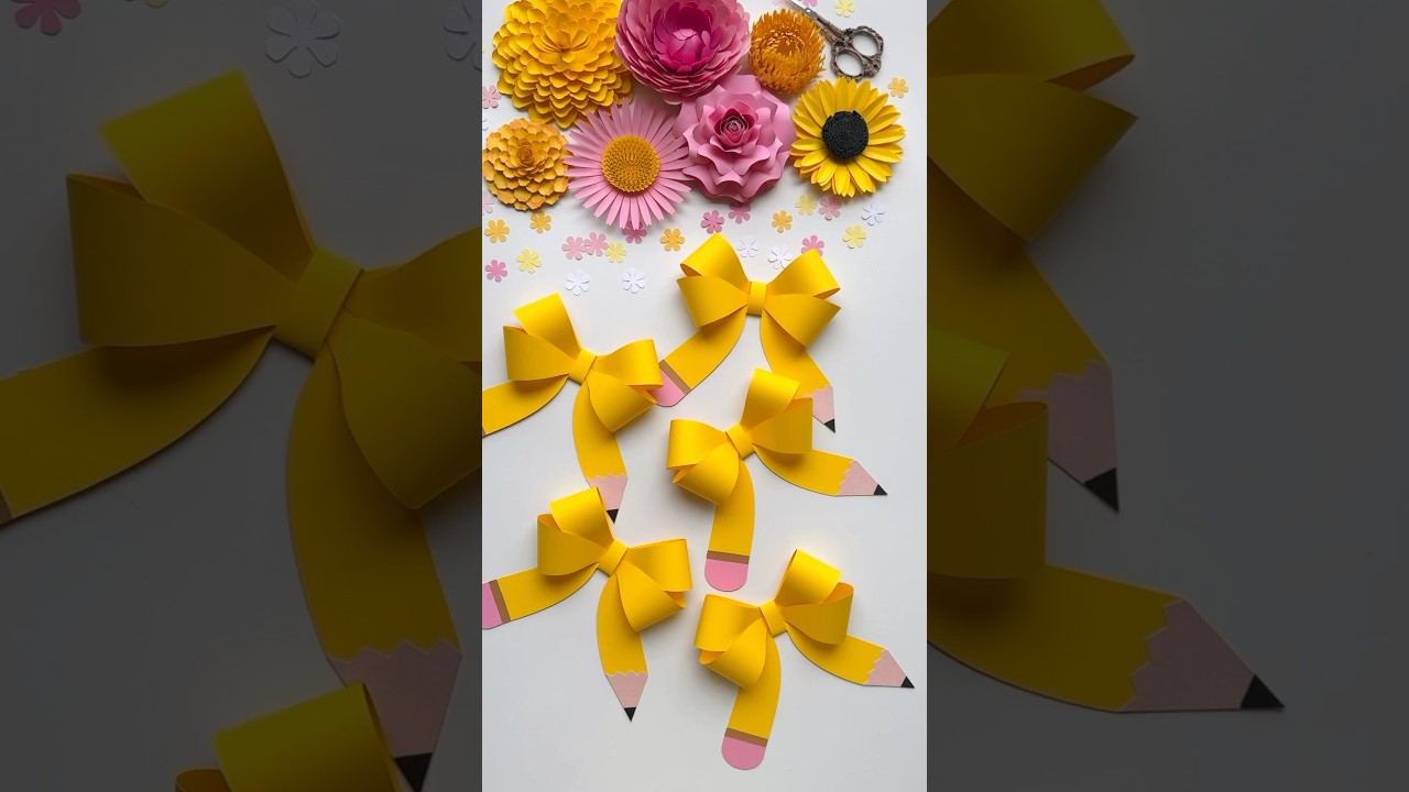 DIY Paper Bows, Back to School, Paper Crafts, Teacher Gift, Classroom Decor #papercraft