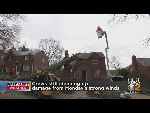 High Winds Damage Buildings In Allegheny County