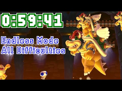 [Speedrun FWR] Super Mario Maker 2 - Endless Mode - All Difficulties - 0:59:41