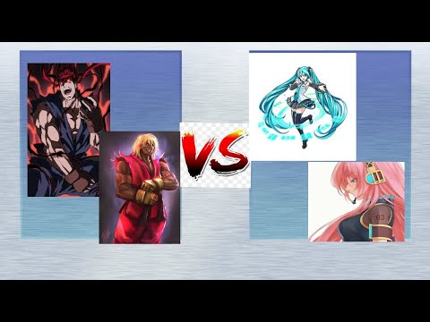 IKEMEN: Evil Ryu and Evil Ken VS Miku and Luka