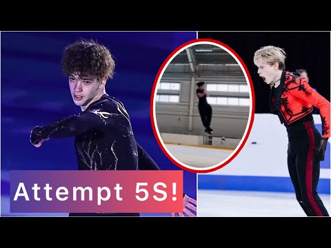 Vladislav Dikidzhi tried to do 5 Salchows.Video 5 Salchow. Malinin, Dikidzhi.