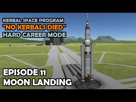 Landing on the Moon | Hard KSP Career Mode | Episode 11 No Kerbals Died Kerbal Space Program