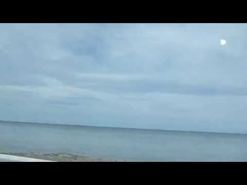 Driving Along Past the Dead Med Sea near Teboulba   Tunisia   March 2015