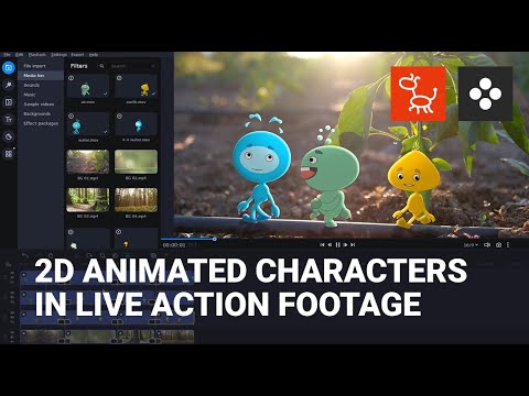 Mix Animated 2D Characters with Live Action for Video Animation Maker | Cartoon Animator, AE, Movavi
