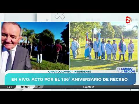 En vivo por PowerMax: Acto por el 136° Aniversario de Recreo | Móvil Leo Lebrán: Colombo, Intendente