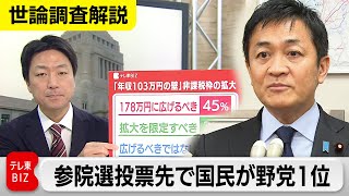 参院選の投票先で国民民主党が野党トップの15％！立憲民主党上回る【官邸キャップ横堀拓也の世論調査解説】