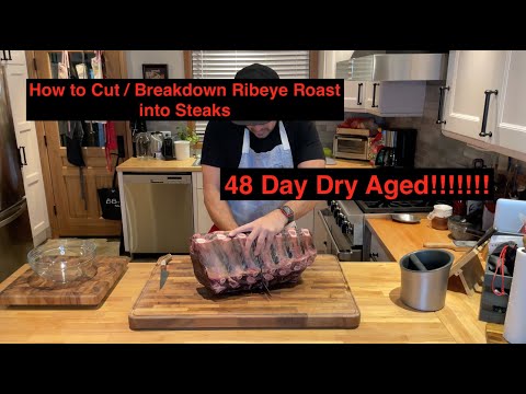 How to Cut / Breakdown 48 Day Dry Aged Ribeye roast into steaks . 109   4K