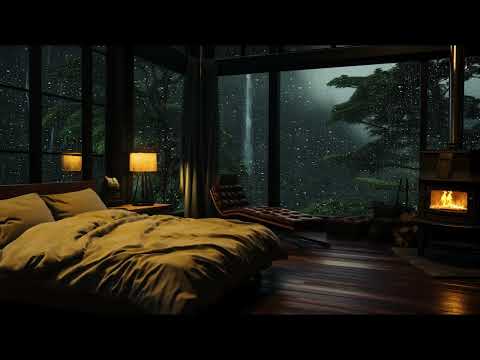 Déšť na okně se zvuky větru, zvuky silného deště pro spánek, studium, relaxaci, Zvuk Deště, Bílý Šum