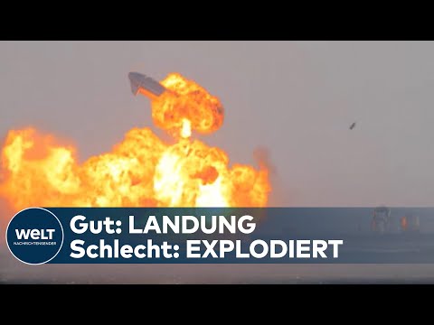 HEFTIGER FEUERBALL! SpaceX-Rakete explodiert nach ERFOLGREICHER LANDUNG I WELT News