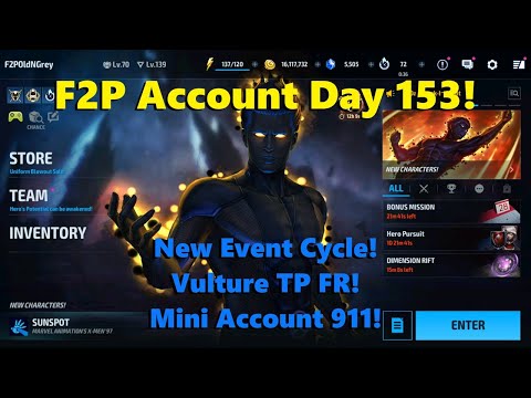 Marvel Future Fight: F2P Account Day 153! New Events! Vulture FR! Mini Account 911! 🎺🤓🩹