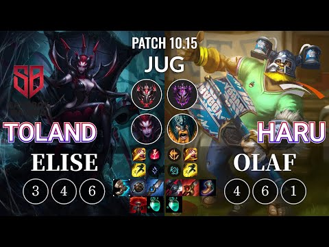 SB TolanD Elise vs HLE Haru Olaf Jungle - KR Patch 10.15