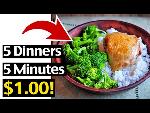 5 Easy Dinner Recipes: 5 Minutes Prep - Only $1 Per Serving! Grocery Budget Savings