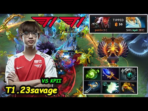 T1 23savage Monkey King 12K MMR IMBA RIGHT CLICK vs Kpii Naga OFFLANE Dota 2 pro Gameplay