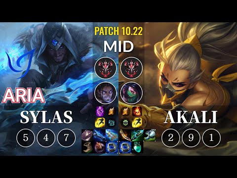 CGA Aria Sylas vs Akali Mid - KR Patch 10.22