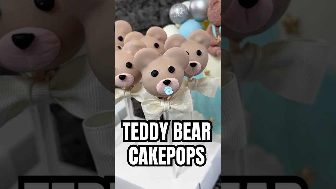 Teddy bear cakepop tutorial perfect for baby shower 😍🧸🩵 #cakepops #babyshower #teddybear