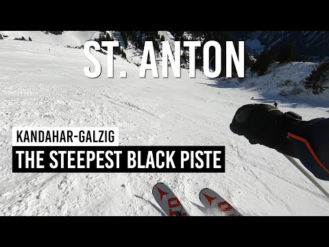 The steepest black piste 52 Kandahar-Galzig in St Anton am Arlberg