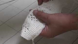 ゴム編機でスカラップ編み