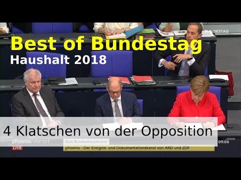 Best of Bundestag - Haushalt 2018 - 4 Klatschen von der Opposition