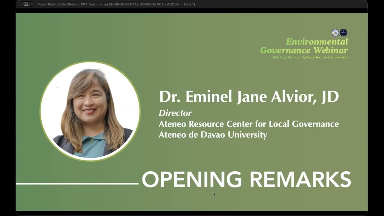 Environmental Governance Webinar 2026