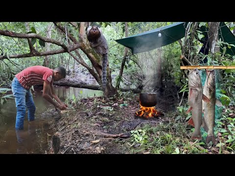 Sobrevivência na SELVA: Acampamento à beira do RIO, expedição na MATA e a PESCA que salvou o jantar