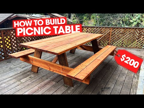 How To Build A Modern 8ft Picnic Table: Easy Outdoor DIY Project Step-By-Step Guide | PEDRO DIY
