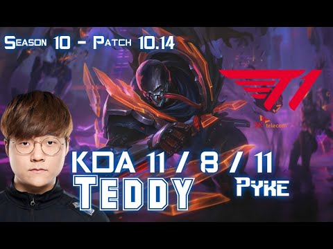 T1 Teddy PYKE vs THRESH Support - Patch 10.14 KR Ranked
