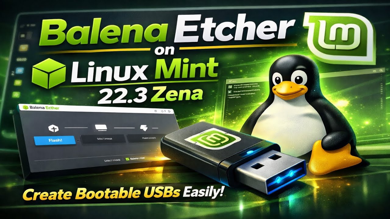Balena Etcher on Linux Mint 22.3 Zena — The Most Stable Way to Create Bootable USBs (.deb Install)