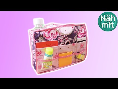 Taschenorganizer nähen Utensilo Tasche gratis Schnittmuster ohne Reißverschluss Näh mit mir