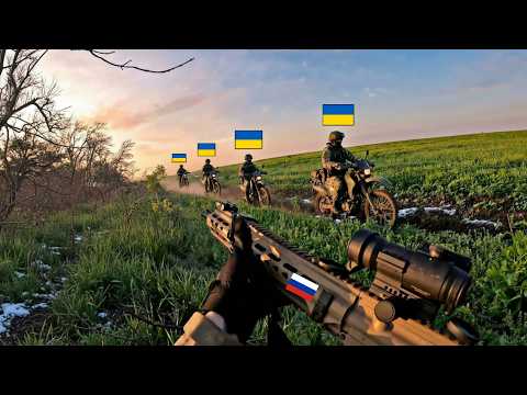 Russian Snipers with Thermal Scope Spotted Large Ukrainian Troops on Motorcycles