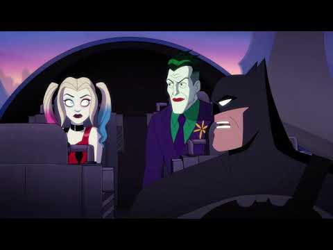 Harley and Joker fight and the Parademons and get saved by Batman