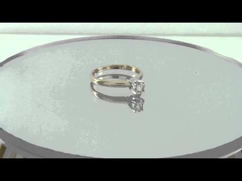 Estate 0.25CT Round Diamond 14K Yellow Gold Solitaire Engagement Ring Certified