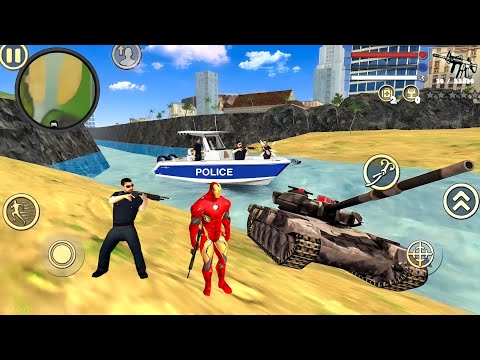 Iron Rope Hero Vice Town Simulator - Fun At Military Base - Android Gameplay 