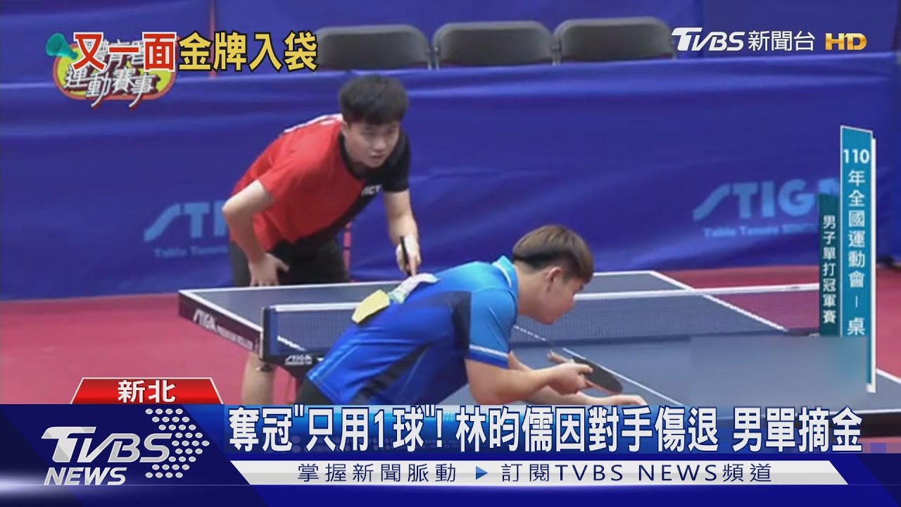 奪冠「只用1球」!林昀儒因對手傷退 男單摘金