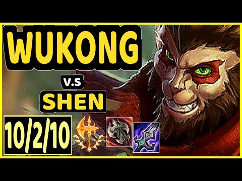 WUKONG vs SHEN - 10/2/10 KDA TOP GAMEPLAY - EUW Ranked DIAMOND