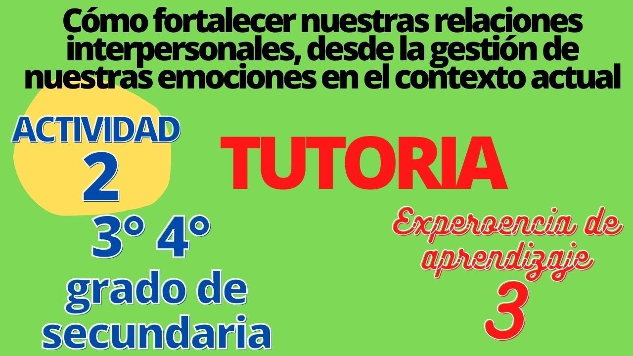 SEMANA 12 TUTORIA 3 Y 4 GRADO DE SECUNDARIA APRENDOO EN CASA EXPERIENCIA 3 ACTIVIDAD 2