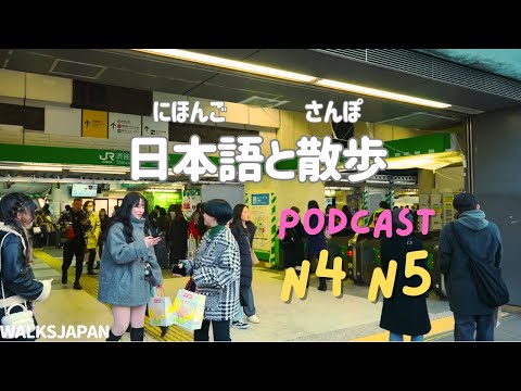 14 Minutes Simple Japanese Listening |Tokyo Walking and Learning - 2024年12月 JLPT #n4  #n5