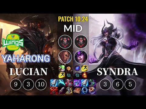 JAG Yaharong Lucian vs Syndra Mid - KR Patch 10.24