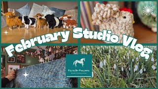 🌼 STUDIO VLOG #49 - Chubby cows & chickens, Spring is coming! A month in my needle felting business